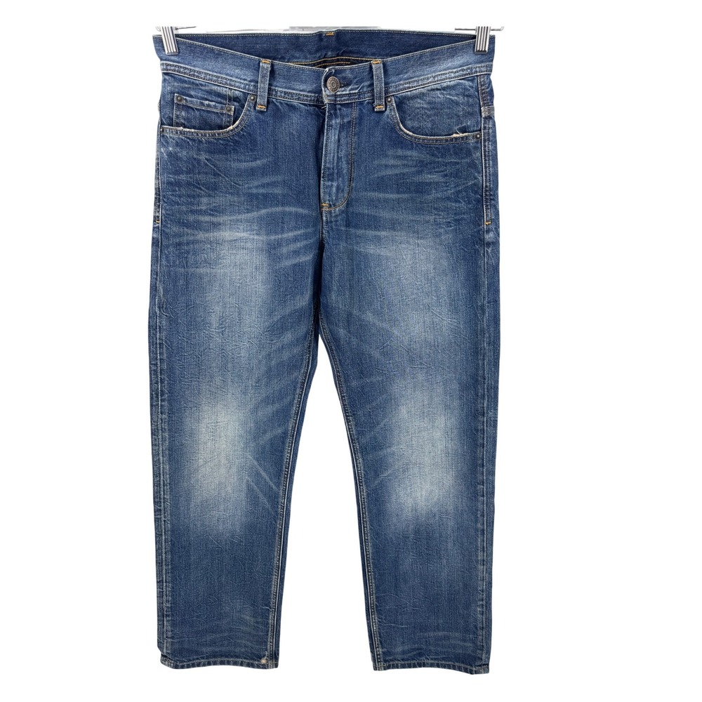 AX Armani Exchange Men Jeans 34 Short Blue Fade whiskering Straight